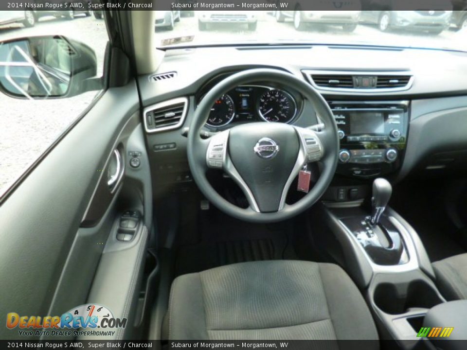 2014 Nissan Rogue S AWD Super Black / Charcoal Photo #14