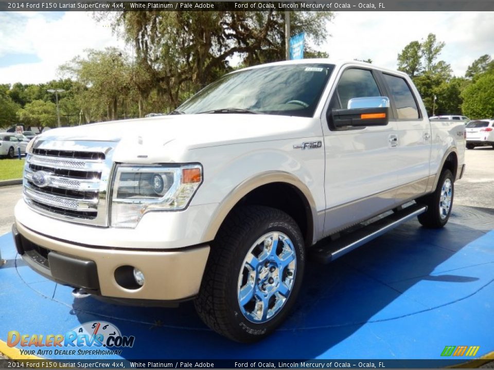 2014 Ford F150 Lariat SuperCrew 4x4 White Platinum / Pale Adobe Photo #1