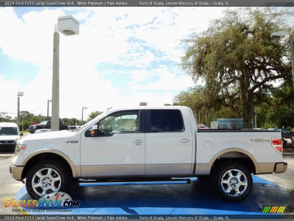 2014 Ford F150 Lariat SuperCrew 4x4 White Platinum / Pale Adobe Photo #2