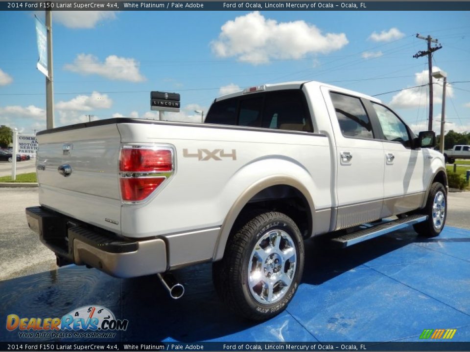 2014 Ford F150 Lariat SuperCrew 4x4 White Platinum / Pale Adobe Photo #3