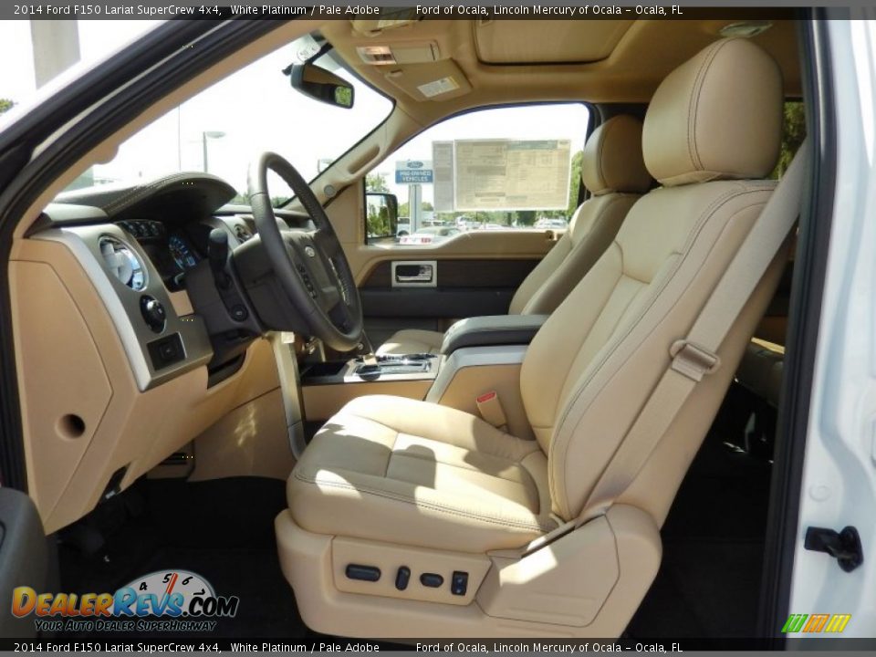 2014 Ford F150 Lariat SuperCrew 4x4 White Platinum / Pale Adobe Photo #6