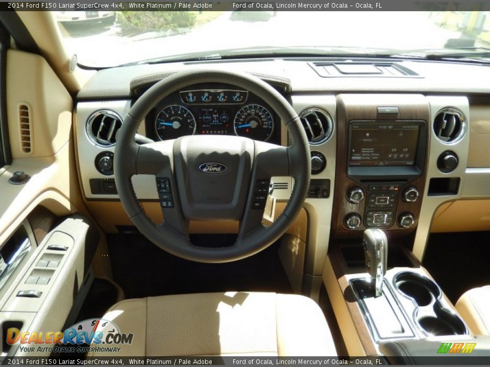 2014 Ford F150 Lariat SuperCrew 4x4 White Platinum / Pale Adobe Photo #9