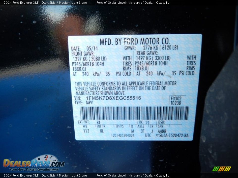 2014 Ford Explorer XLT Dark Side / Medium Light Stone Photo #13