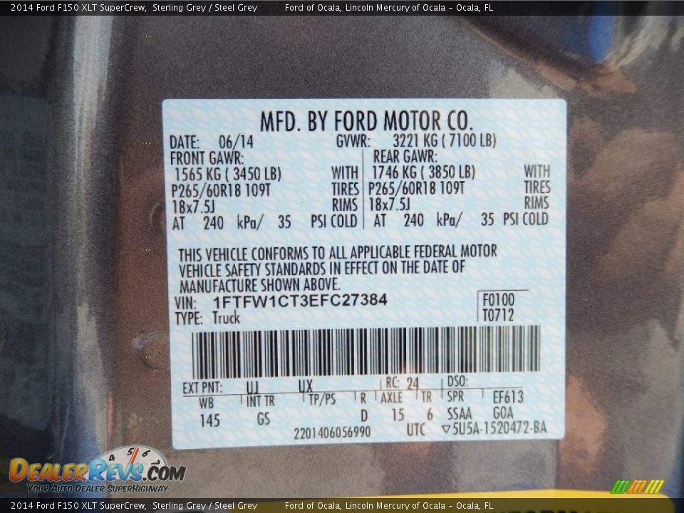 2014 Ford F150 XLT SuperCrew Sterling Grey / Steel Grey Photo #12