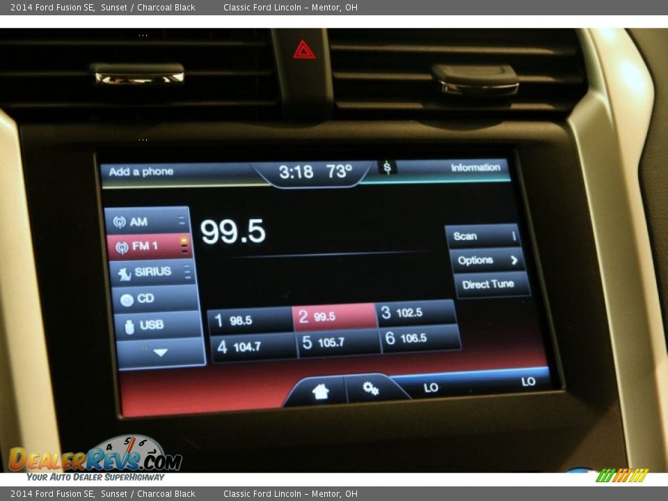 2014 Ford Fusion SE Sunset / Charcoal Black Photo #10