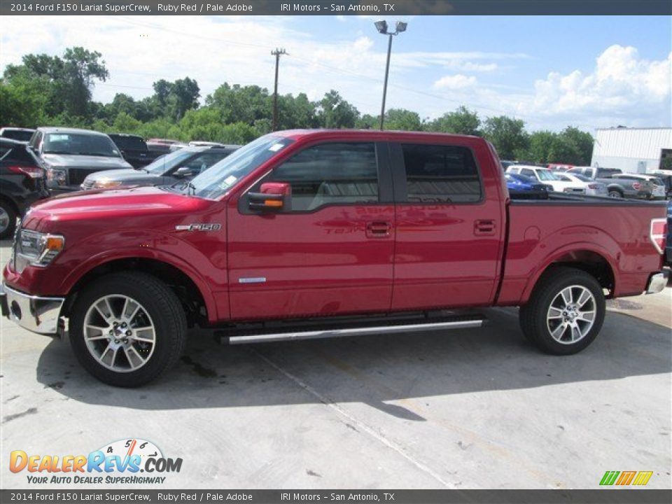 2014 Ford F150 Lariat SuperCrew Ruby Red / Pale Adobe Photo #3