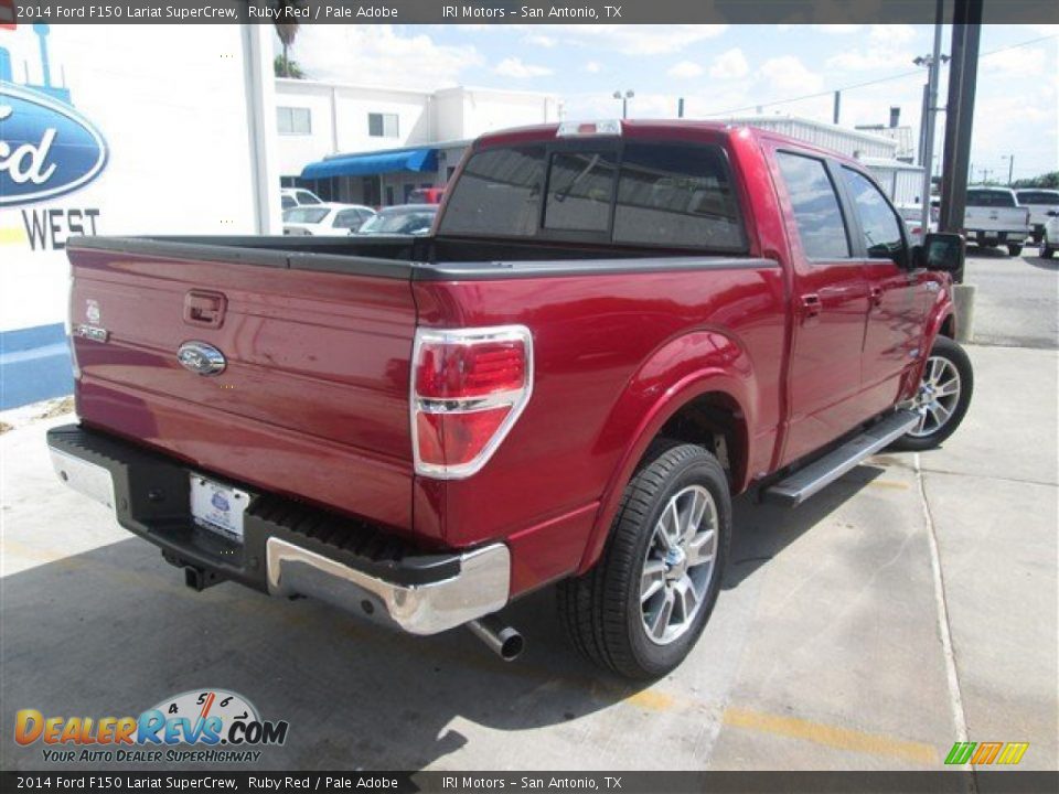 2014 Ford F150 Lariat SuperCrew Ruby Red / Pale Adobe Photo #6