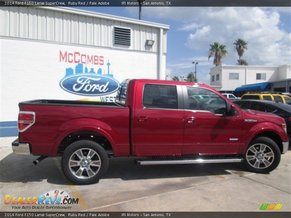 2014 Ford F150 Lariat SuperCrew Ruby Red / Pale Adobe Photo #7