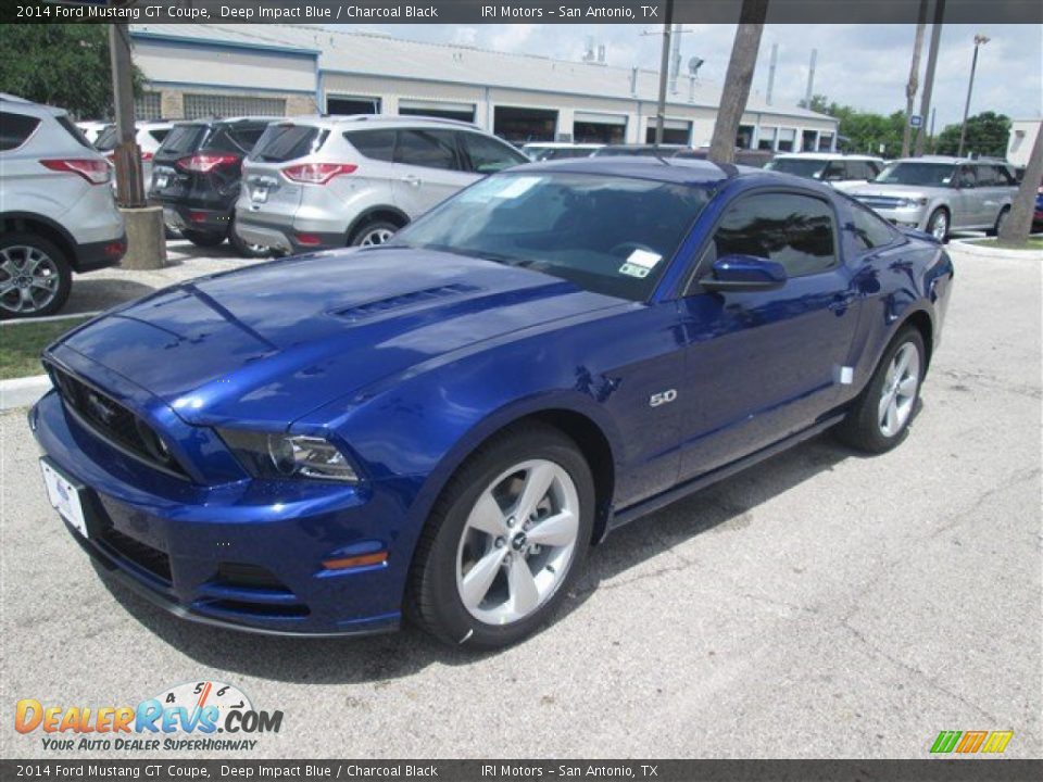 2014 Ford Mustang GT Coupe Deep Impact Blue / Charcoal Black Photo #1