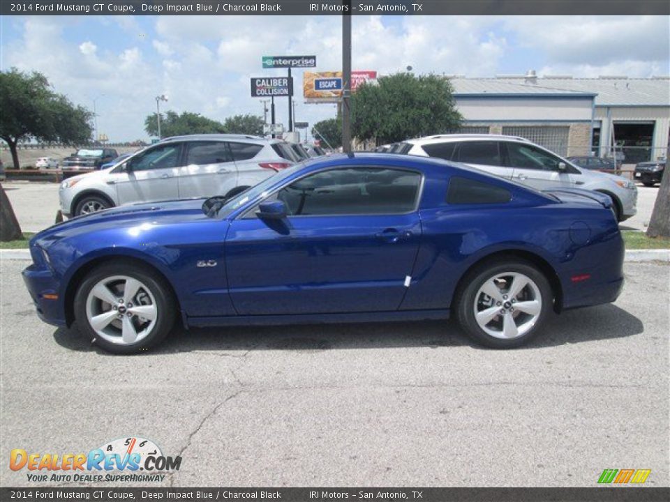 2014 Ford Mustang GT Coupe Deep Impact Blue / Charcoal Black Photo #8