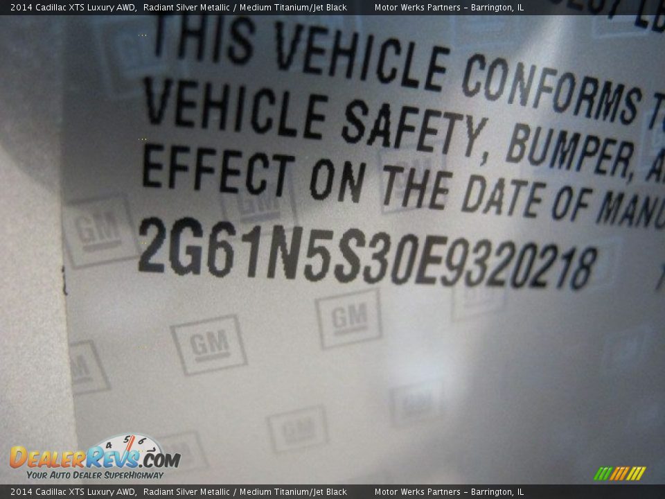 2014 Cadillac XTS Luxury AWD Radiant Silver Metallic / Medium Titanium/Jet Black Photo #21