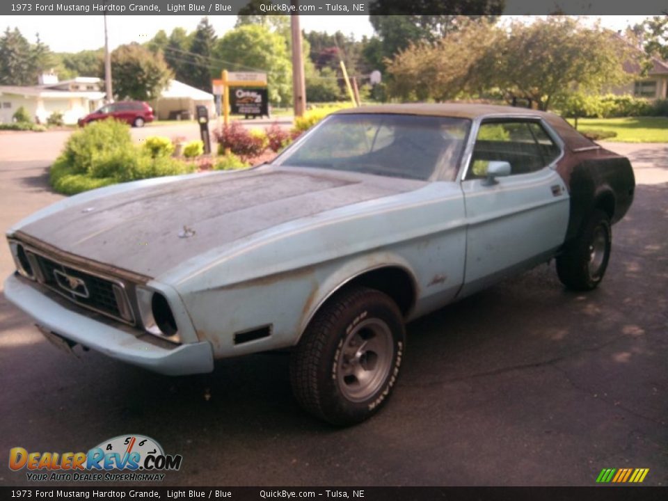 1973 Ford Mustang Hardtop Grande Light Blue / Blue Photo #1