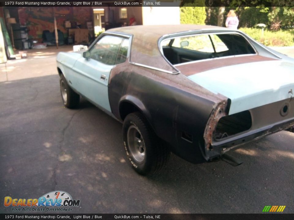 1973 Ford Mustang Hardtop Grande Light Blue / Blue Photo #3