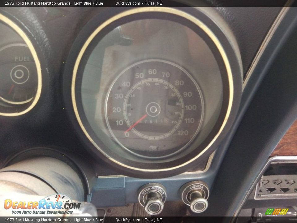 1973 Ford Mustang Hardtop Grande Light Blue / Blue Photo #9