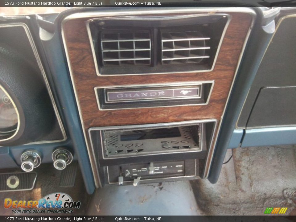 1973 Ford Mustang Hardtop Grande Light Blue / Blue Photo #10