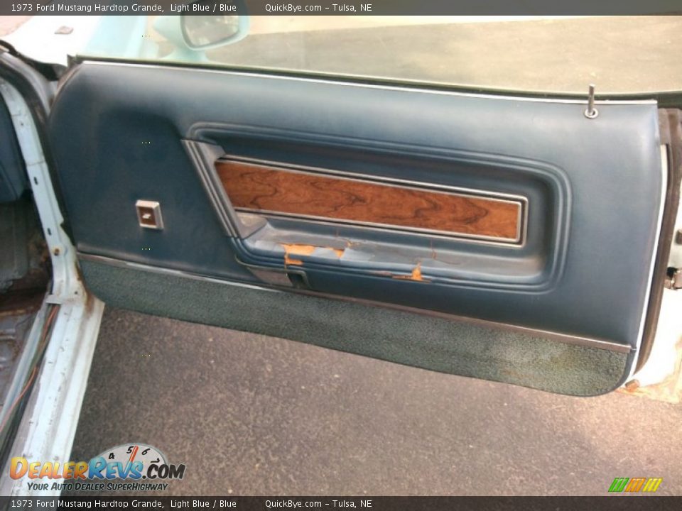 1973 Ford Mustang Hardtop Grande Light Blue / Blue Photo #12