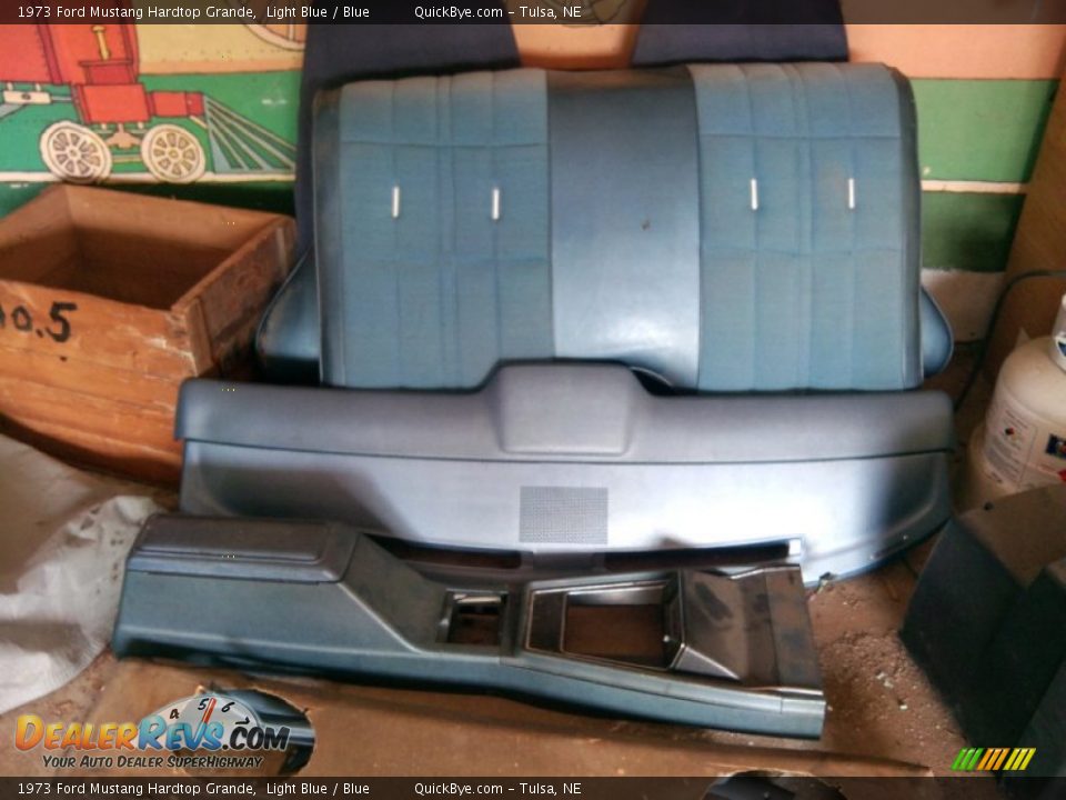 1973 Ford Mustang Hardtop Grande Light Blue / Blue Photo #13