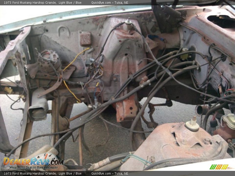 1973 Ford Mustang Hardtop Grande Light Blue / Blue Photo #18