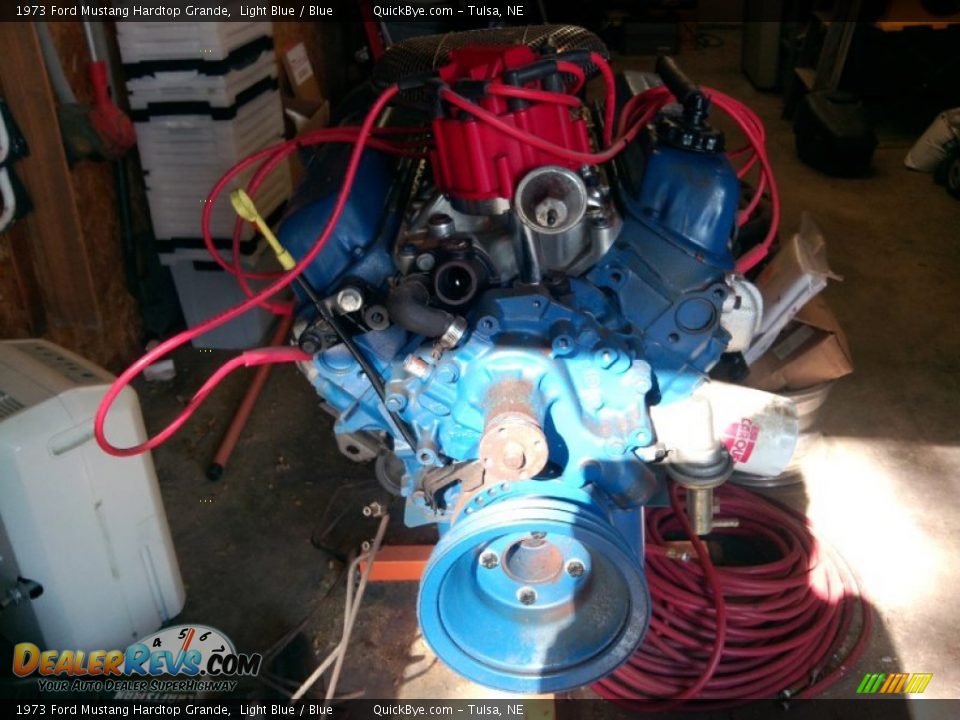 1973 Ford Mustang Hardtop Grande Light Blue / Blue Photo #20