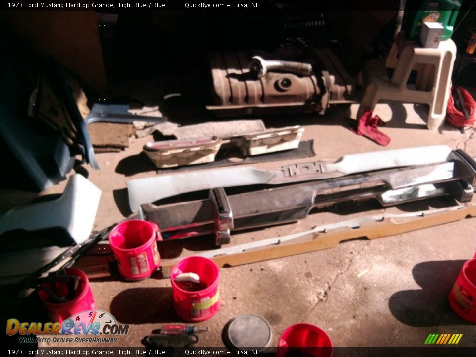 1973 Ford Mustang Hardtop Grande Light Blue / Blue Photo #24