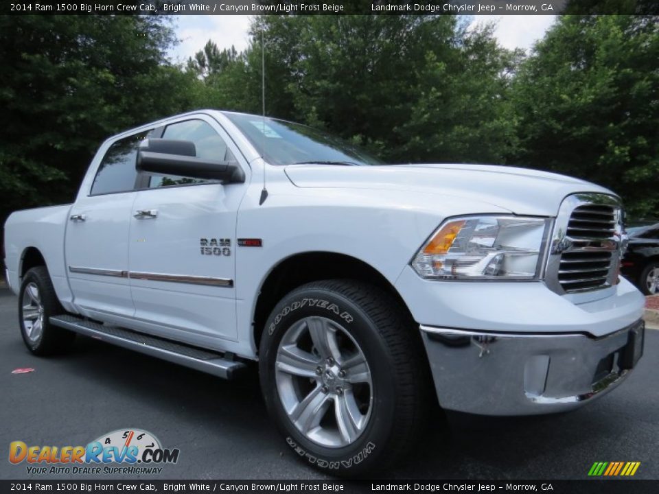 2014 Ram 1500 Big Horn Crew Cab Bright White / Canyon Brown/Light Frost Beige Photo #4