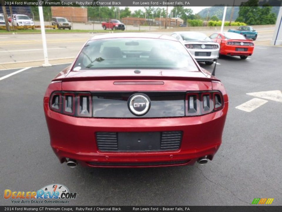 2014 Ford Mustang GT Premium Coupe Ruby Red / Charcoal Black Photo #7