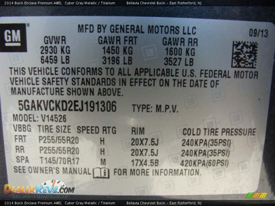 2014 Buick Enclave Premium AWD Cyber Gray Metallic / Titanium Photo #15