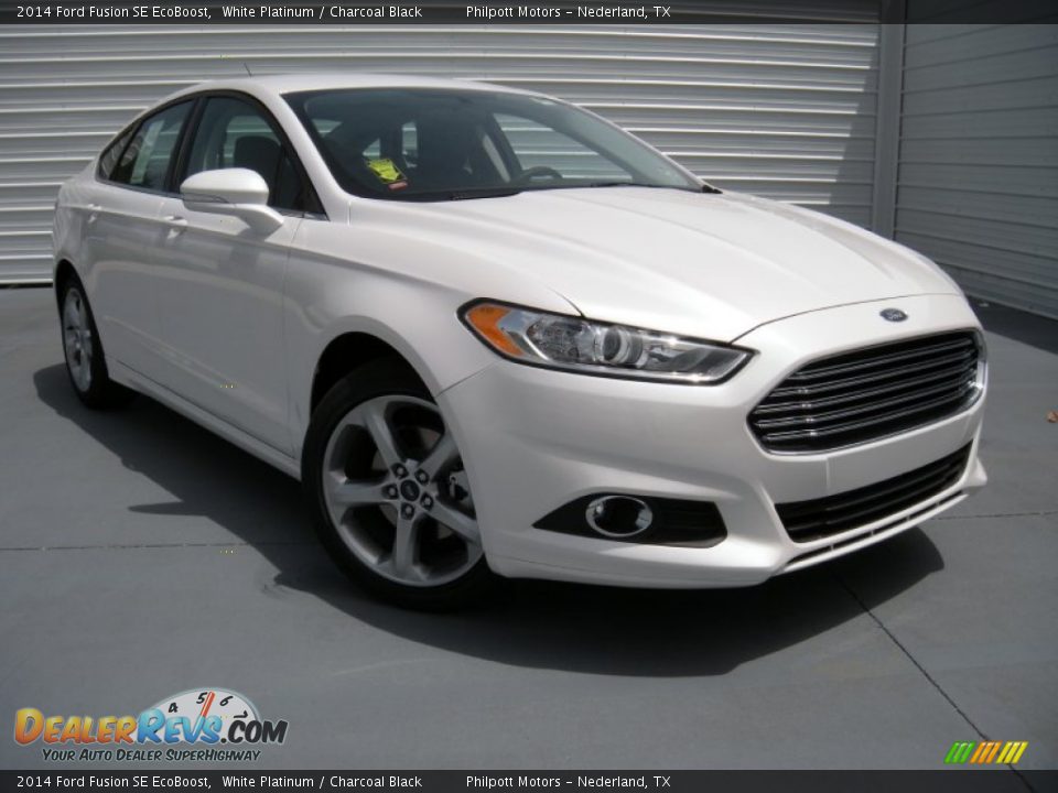 2014 Ford Fusion SE EcoBoost White Platinum / Charcoal Black Photo #2