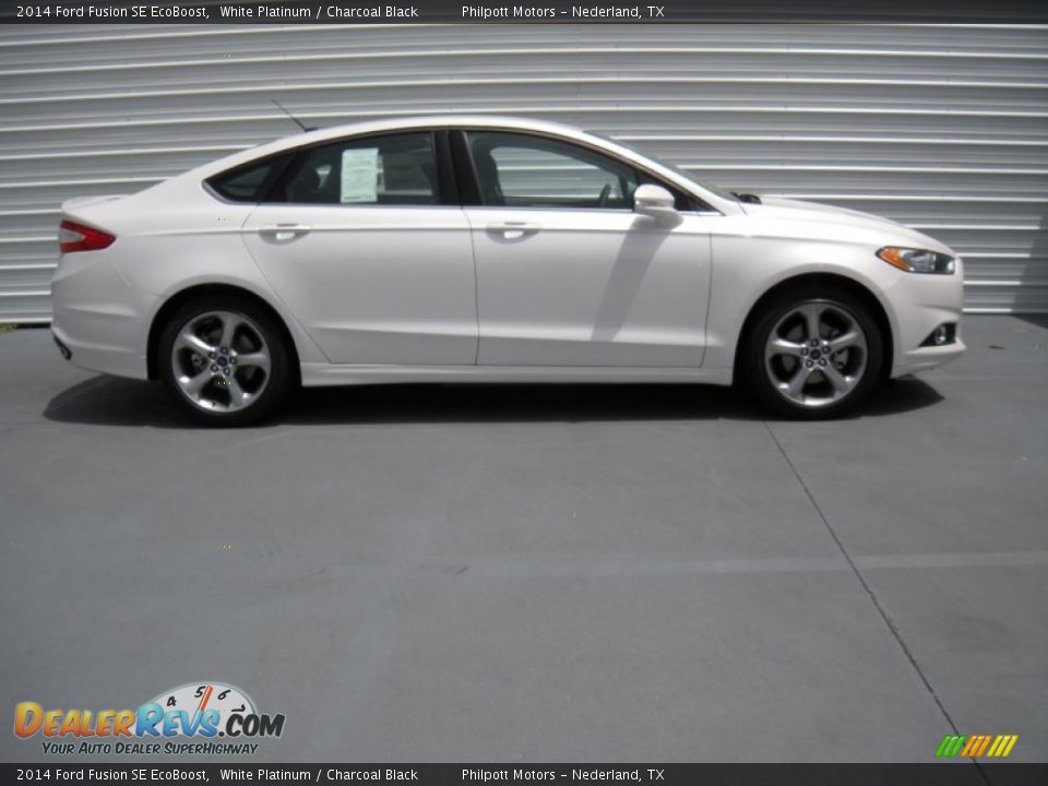 2014 Ford Fusion SE EcoBoost White Platinum / Charcoal Black Photo #3