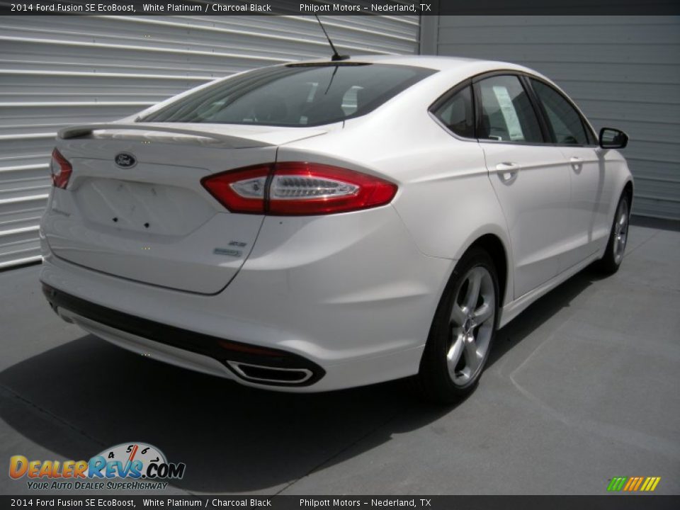 2014 Ford Fusion SE EcoBoost White Platinum / Charcoal Black Photo #4