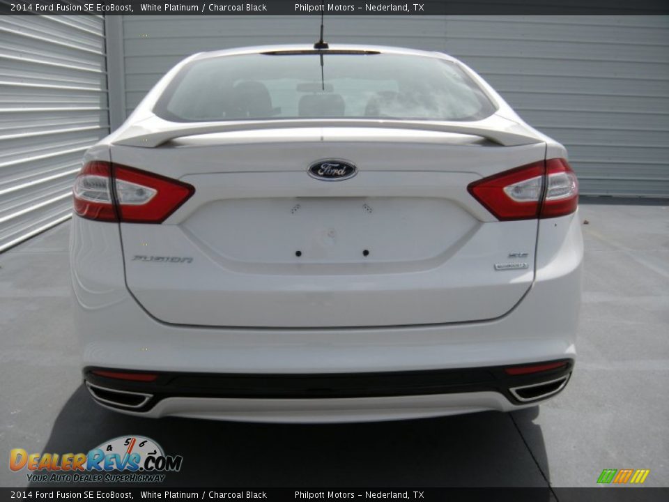 2014 Ford Fusion SE EcoBoost White Platinum / Charcoal Black Photo #5