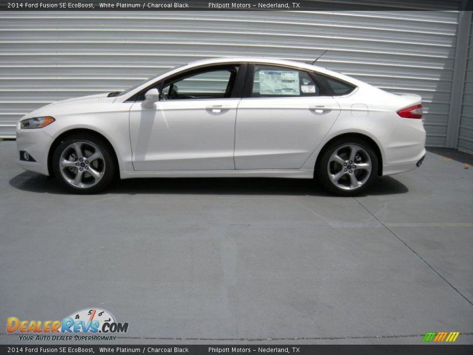 2014 Ford Fusion SE EcoBoost White Platinum / Charcoal Black Photo #6