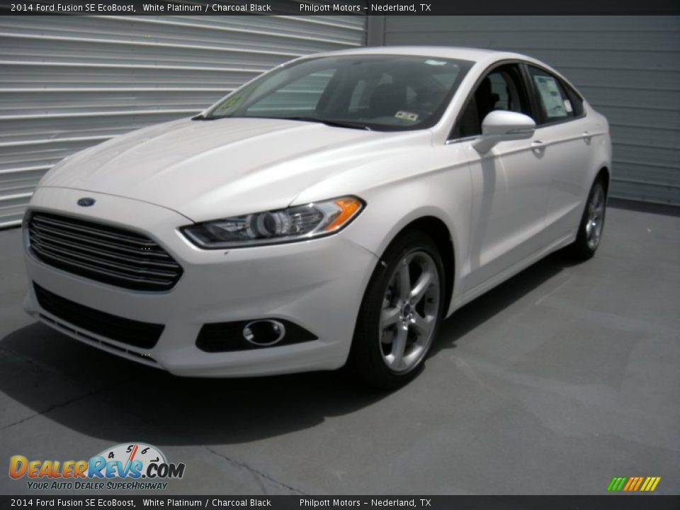 2014 Ford Fusion SE EcoBoost White Platinum / Charcoal Black Photo #7