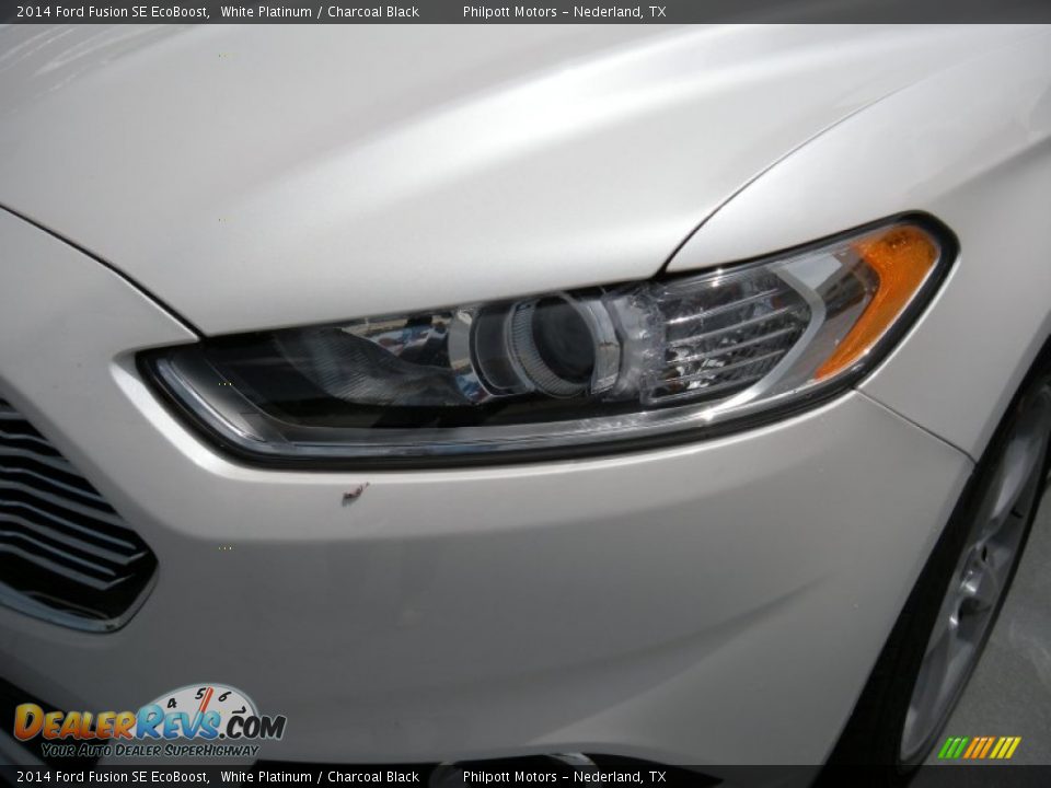 2014 Ford Fusion SE EcoBoost White Platinum / Charcoal Black Photo #9