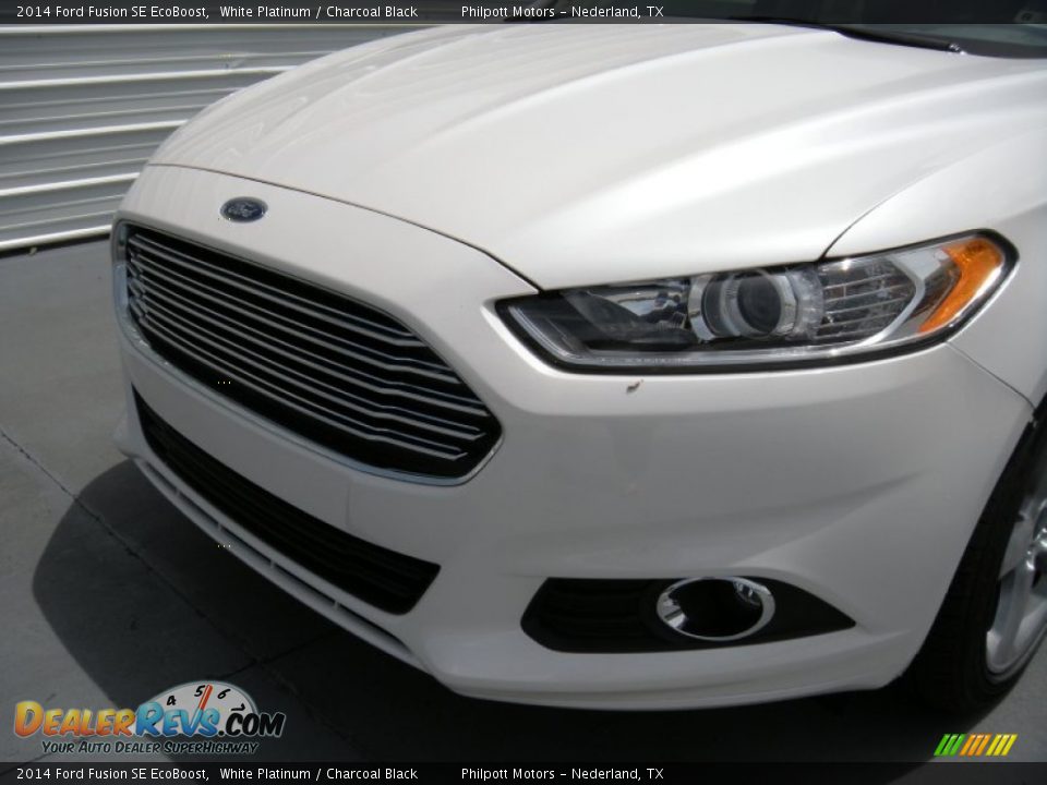 2014 Ford Fusion SE EcoBoost White Platinum / Charcoal Black Photo #10