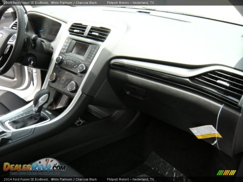 2014 Ford Fusion SE EcoBoost White Platinum / Charcoal Black Photo #18