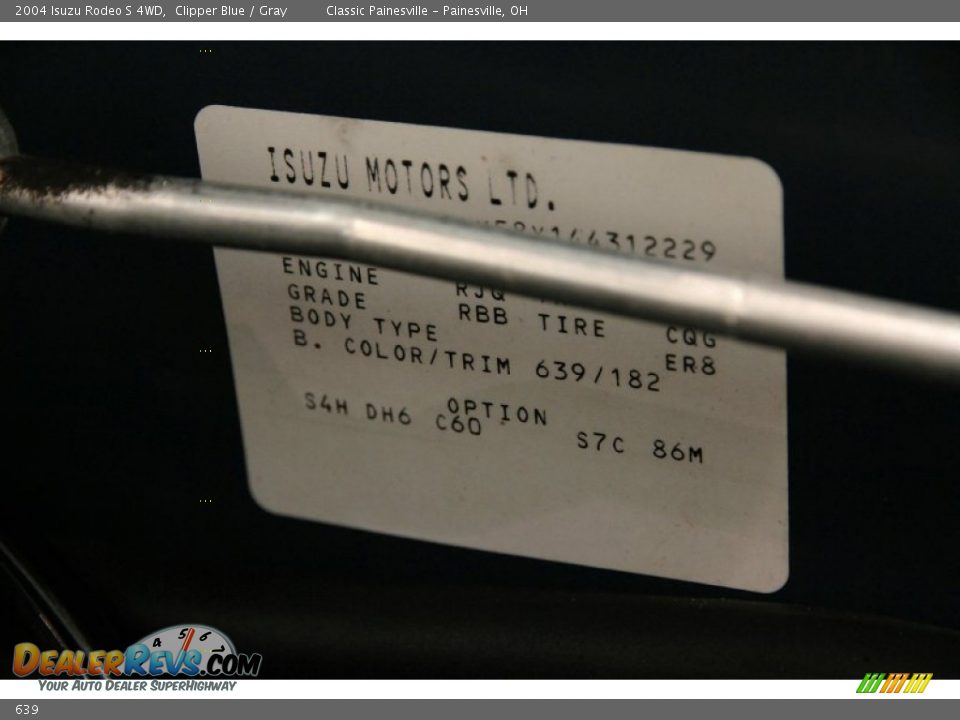 Isuzu Color Code 639 Clipper Blue