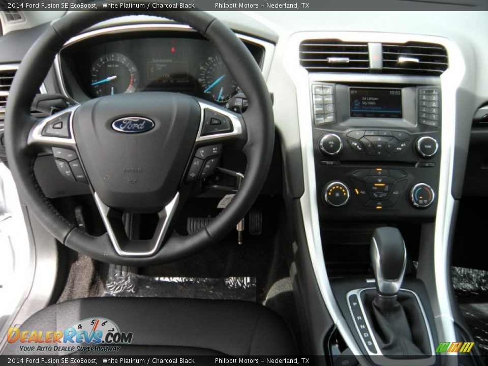 2014 Ford Fusion SE EcoBoost White Platinum / Charcoal Black Photo #25