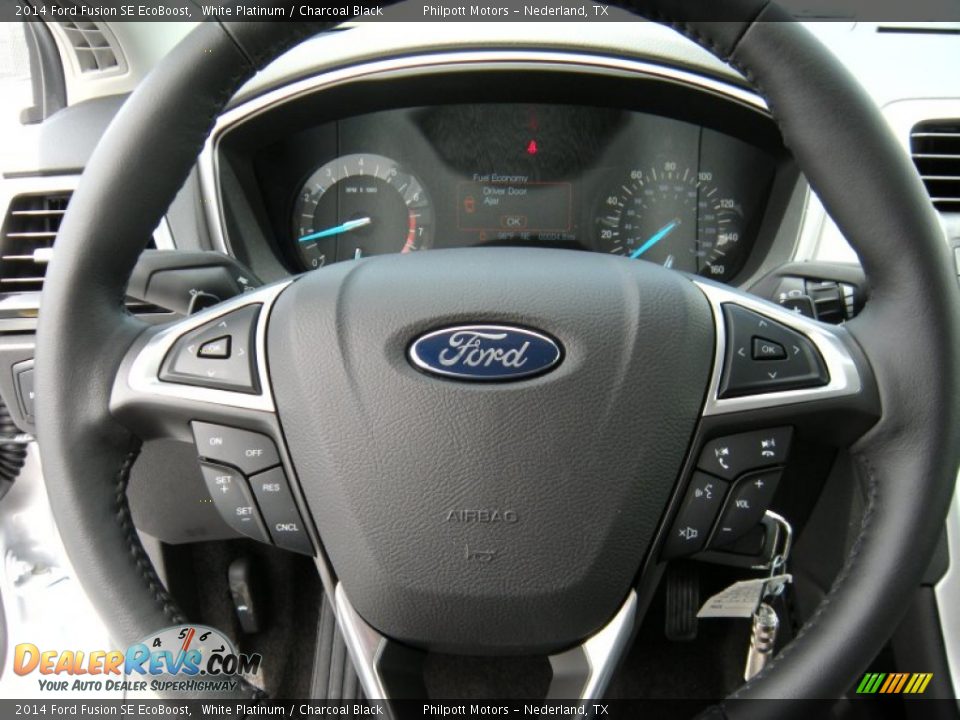 2014 Ford Fusion SE EcoBoost White Platinum / Charcoal Black Photo #30