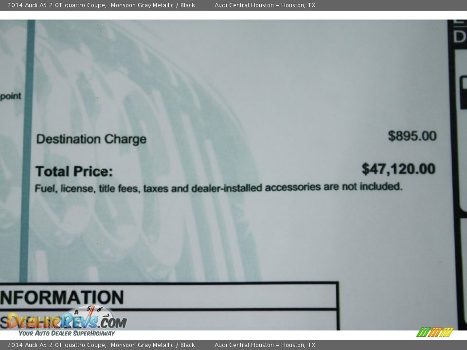 2014 Audi A5 2.0T quattro Coupe Monsoon Gray Metallic / Black Photo #13