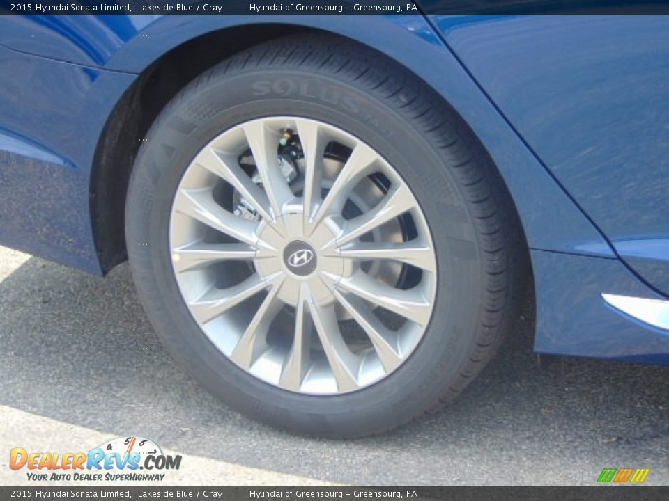 2015 Hyundai Sonata Limited Lakeside Blue / Gray Photo #3