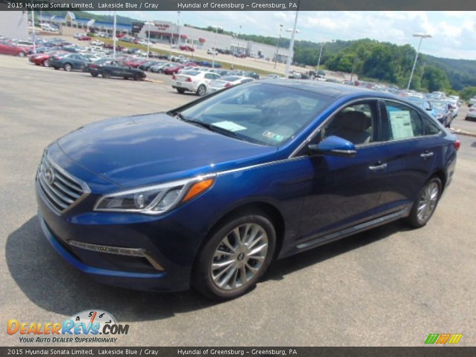 2015 Hyundai Sonata Limited Lakeside Blue / Gray Photo #5