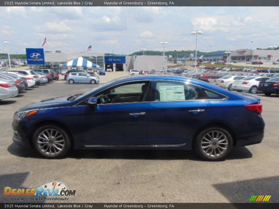 2015 Hyundai Sonata Limited Lakeside Blue / Gray Photo #6