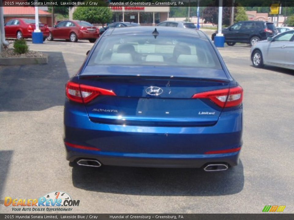 2015 Hyundai Sonata Limited Lakeside Blue / Gray Photo #7