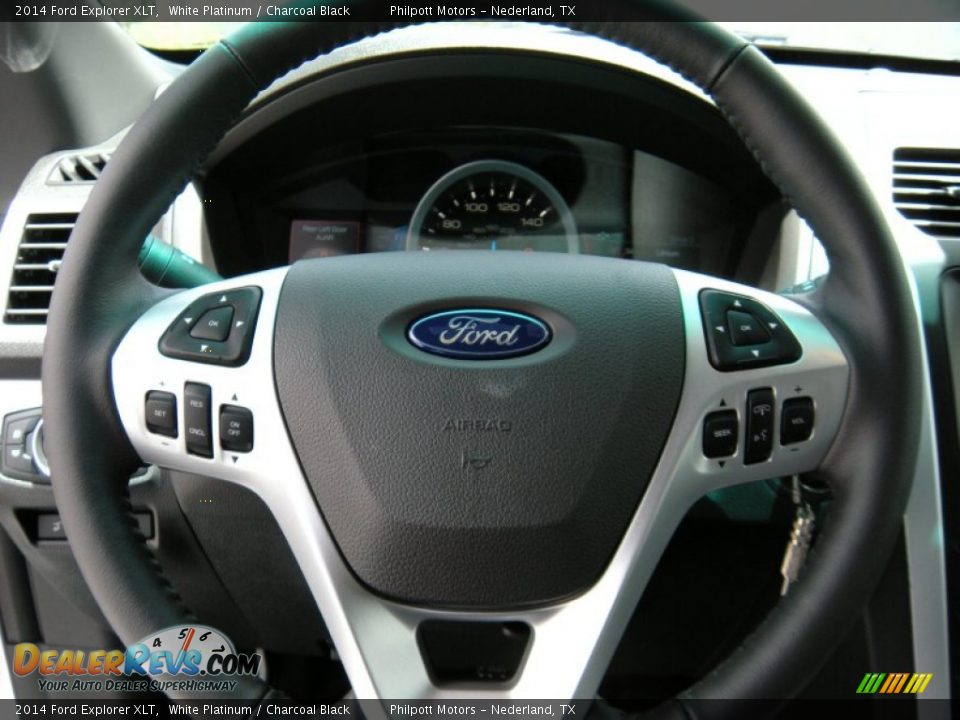 2014 Ford Explorer XLT White Platinum / Charcoal Black Photo #33