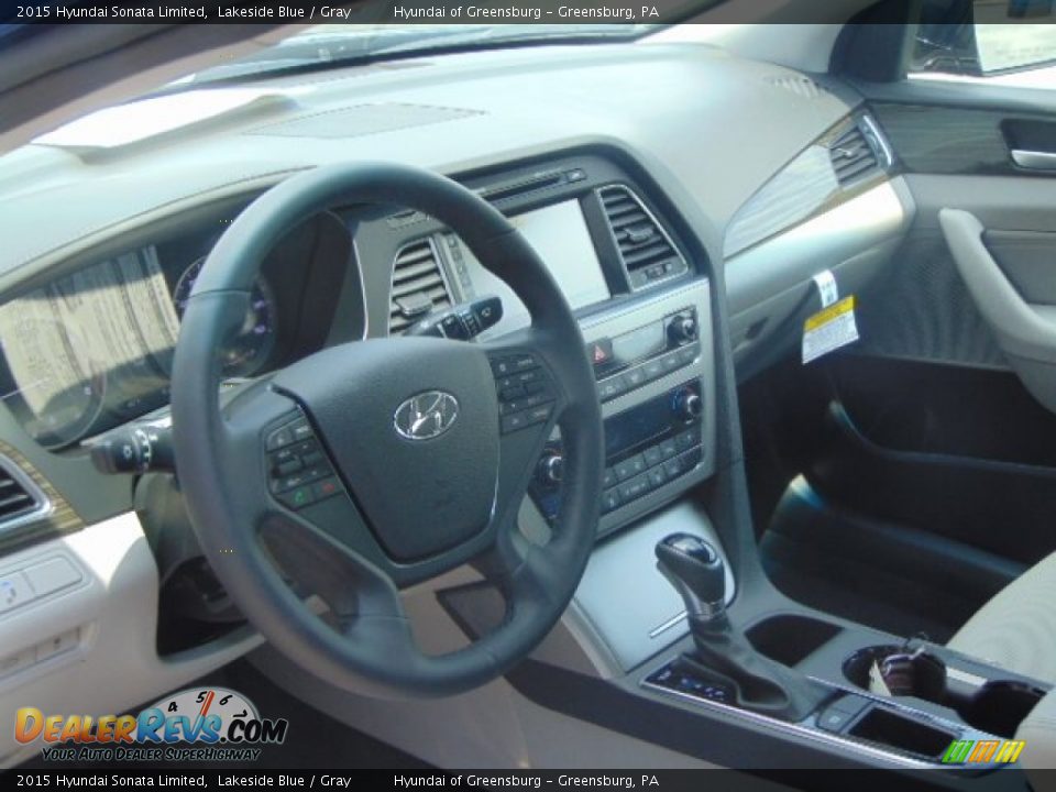 2015 Hyundai Sonata Limited Lakeside Blue / Gray Photo #10