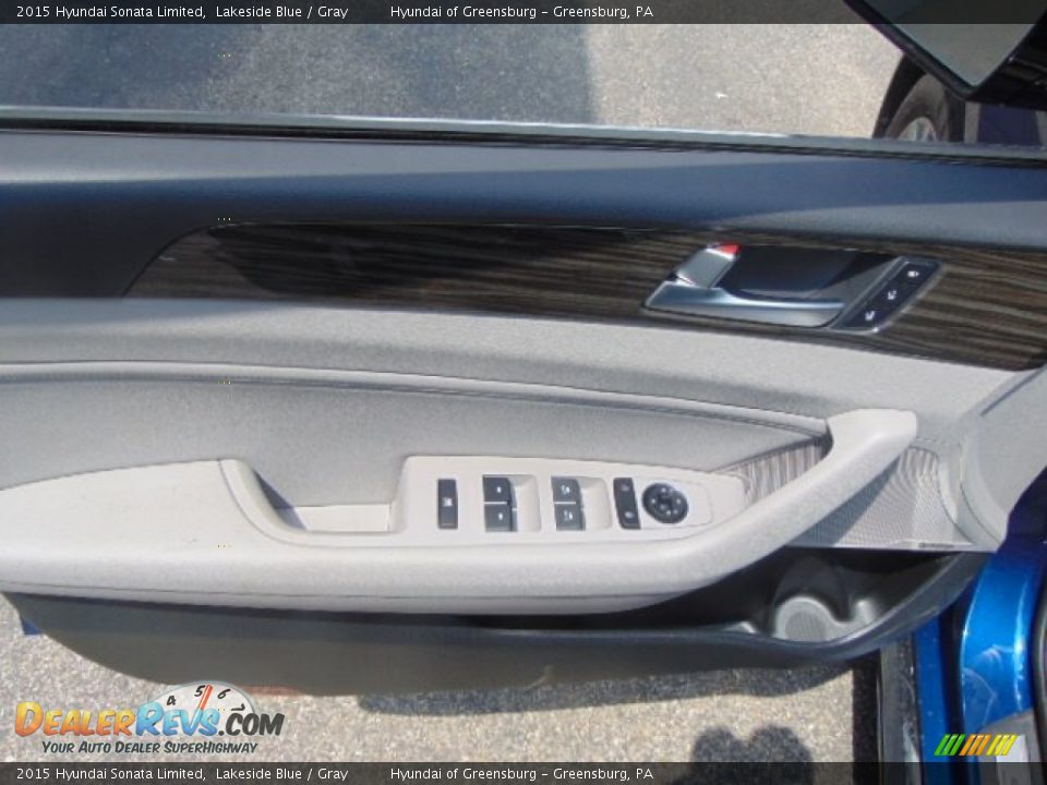 2015 Hyundai Sonata Limited Lakeside Blue / Gray Photo #11
