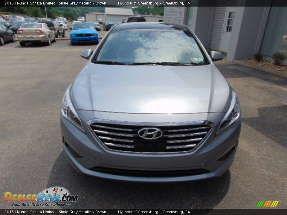 2015 Hyundai Sonata Limited Shale Gray Metallic / Brown Photo #4