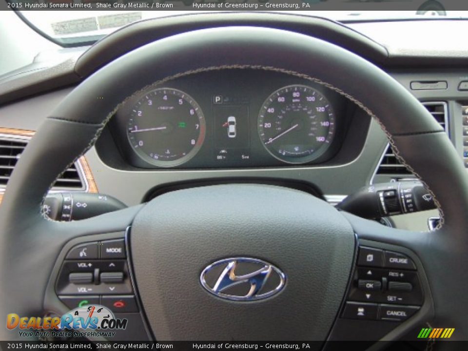 2015 Hyundai Sonata Limited Shale Gray Metallic / Brown Photo #18