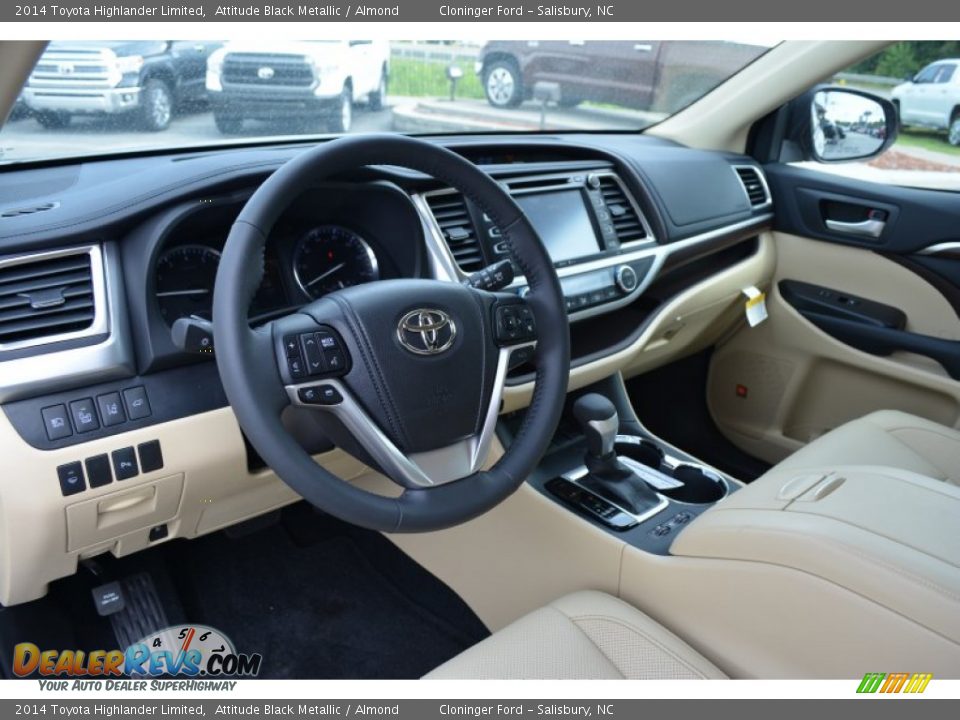 Almond Interior - 2014 Toyota Highlander Limited Photo #7